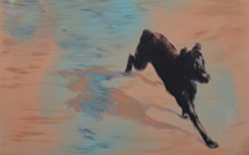 Mark Krause - Hundekolumne 2019 Öl auf Leinwand 115 x 115 cm